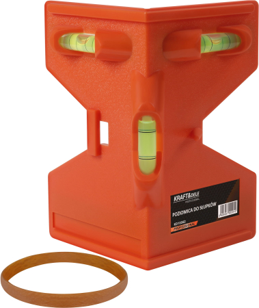 Altele - Nivela de colt pentru stalpi, cu 3 fiole si 4 magneti (KD10562)