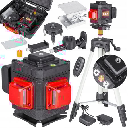 Nivela Laser - Nivela laser 360grade 12linii rotativ incrucisat 25m 4 stative trepied carcasa (LXNL3DG)