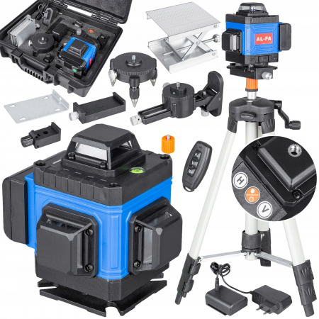 Nivela laser 360grade 16linii rotativ incrucisat 25m 4 stative trepied carcasa (ALNL4DG) [0]