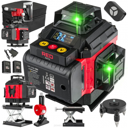 Nivela Laser - Nivela laser 360grade rotativ incrucisat 40m 16 linii + suporti si geanta (RTPLK0036)