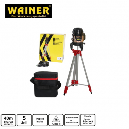 Nivela laser rotativ incrucisat  40m 5 linii cu trepied si carcasa uz exterior (TL3) [0]