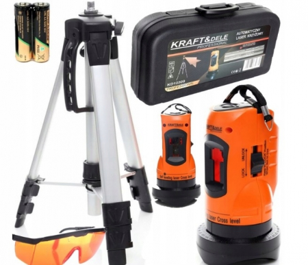 Nivela Laser - Nivela laser rotativ incrucisat 5m + trepied carcasa ochelari (KD10309)