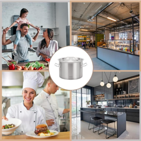 Oala catering inox 17L 32 cm cu capac si fund multistrat pentru inductie (KH-2023) [4]