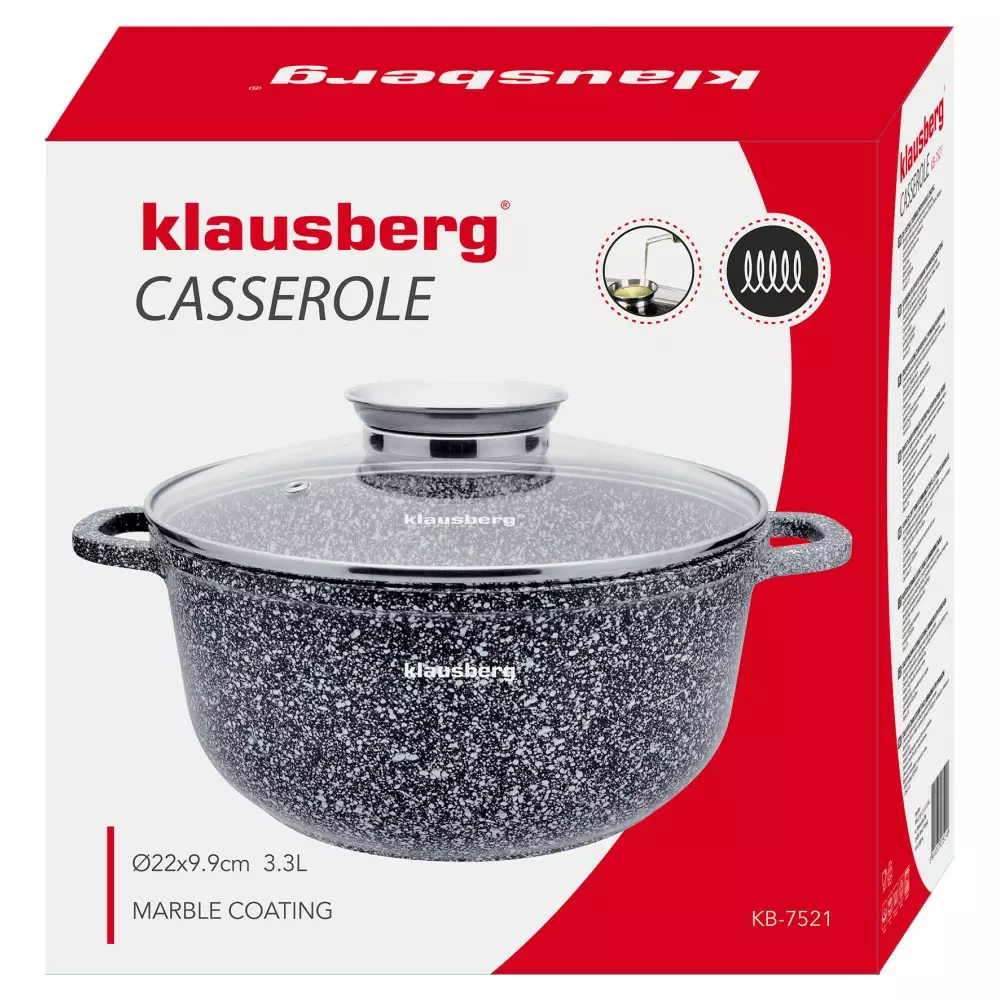 Oala cu capac din aluminiu 3.3 L 22 cm (KB-7521) [5]