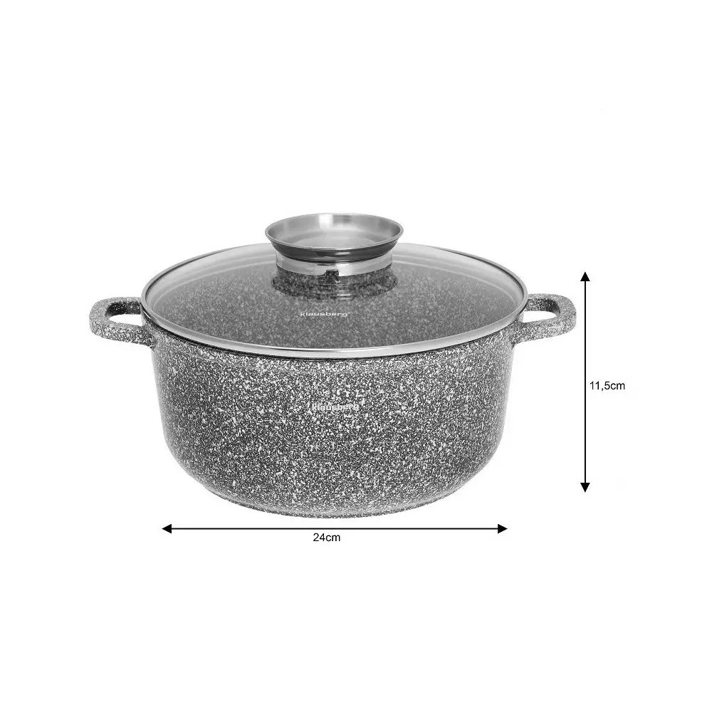 Oala cu capac din aluminiu 3.3 L 22 cm (KB-7521) [3]