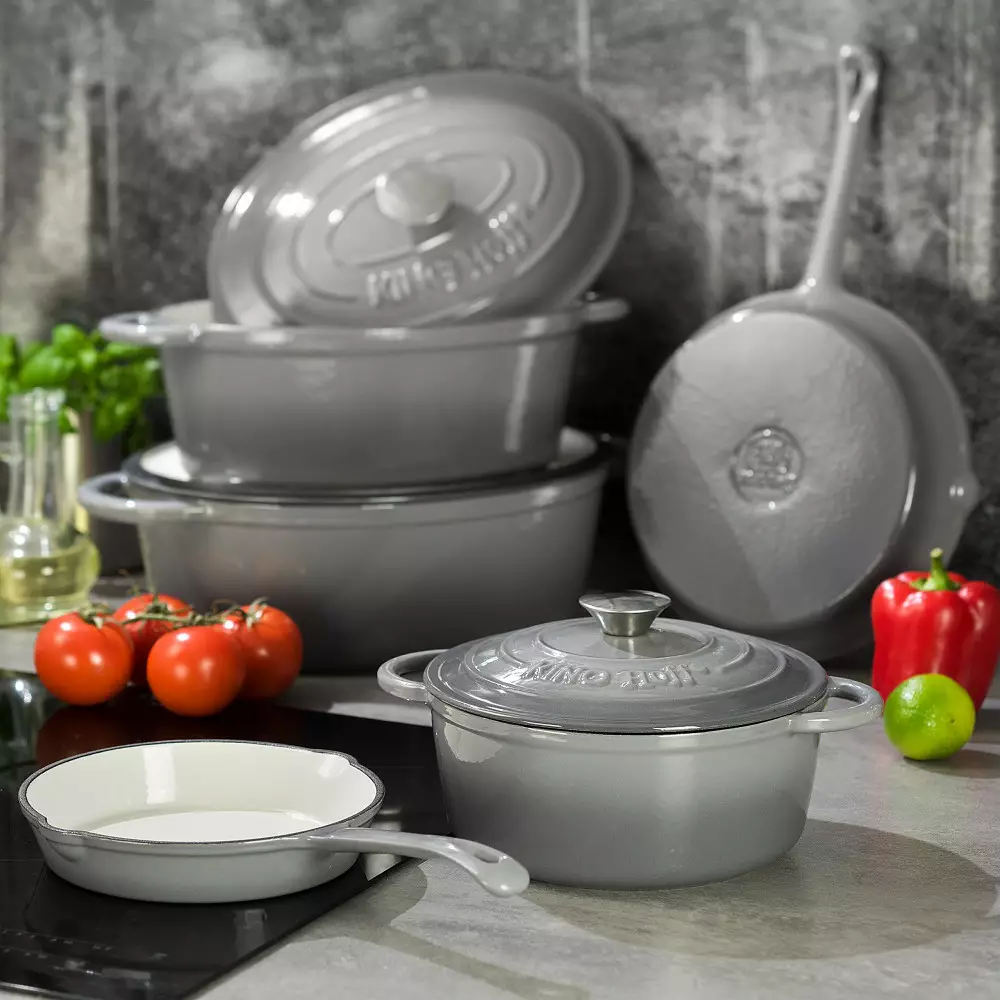 Oala cu capac din fonta 4 l gri 24 cm (KH-1521) [3]