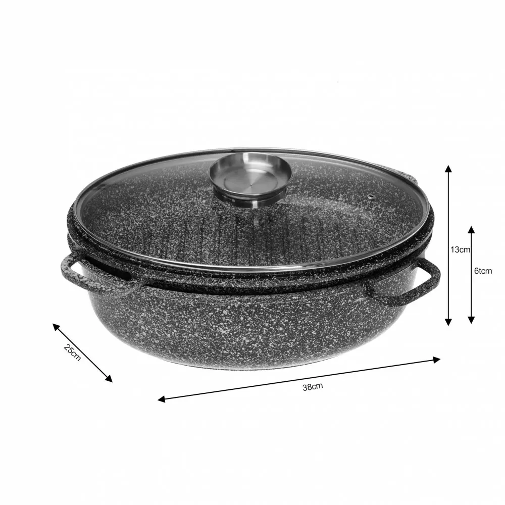 Oala de copt cu invelis din marmura neagra 8 l (KB-7367) [1]