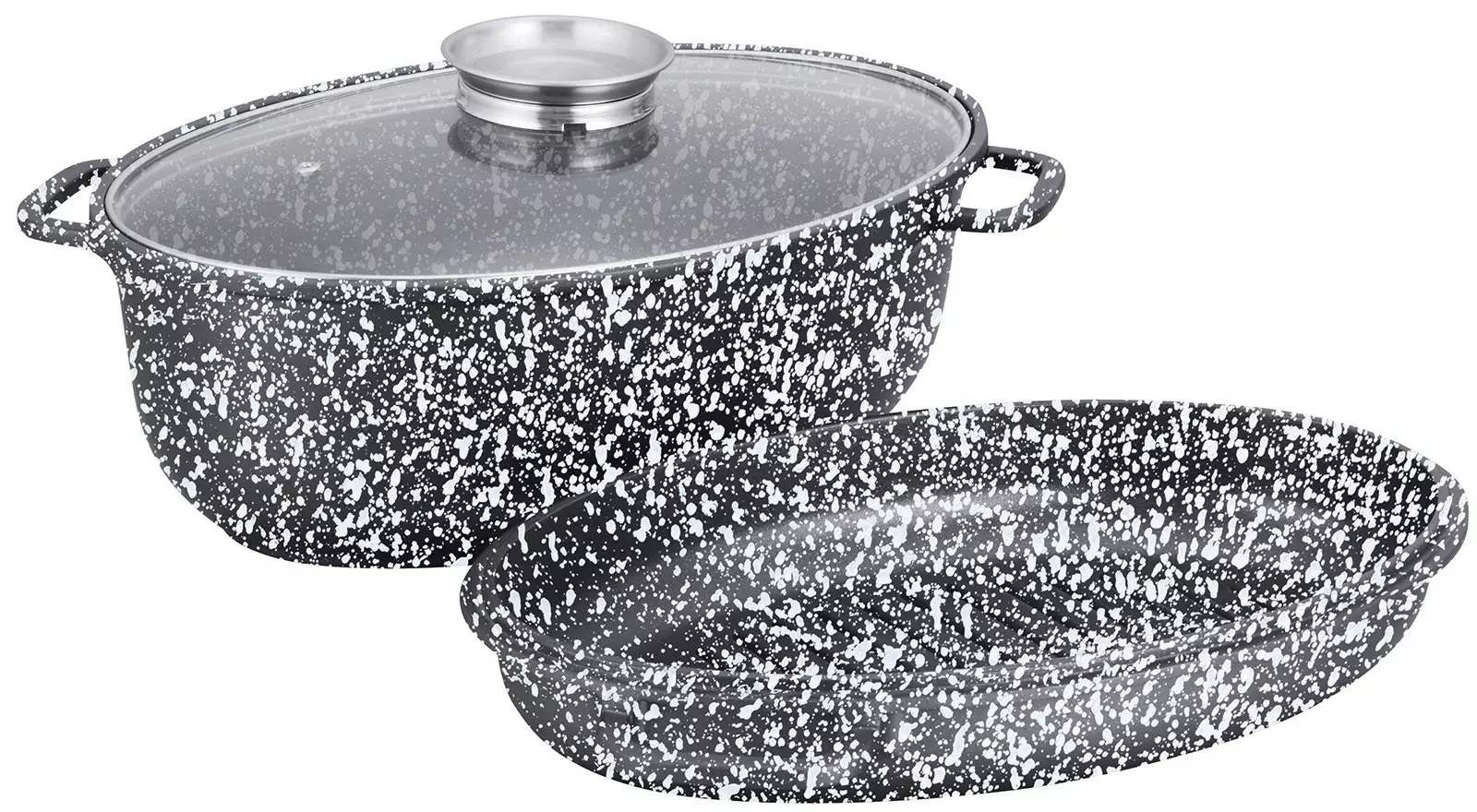 Oala de copt cu invelis din marmura neagra 8 l (KB-7367) [3]