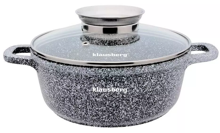 Oale si cratite - Oala din aluminiu, finisaj gri marmorat, diametru 16 cm, capacitate 1.3 l (KB-7519)