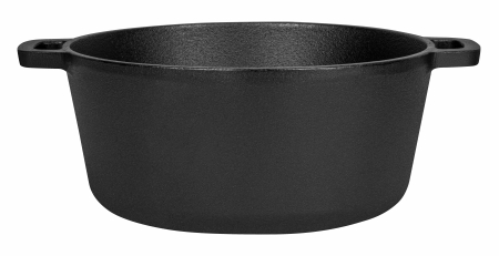 Oala din fonta 26 cm cu capac 2 in 1, tigaie reversibila pentru paine friptura si gatit la cuptor (KD4412) [1]