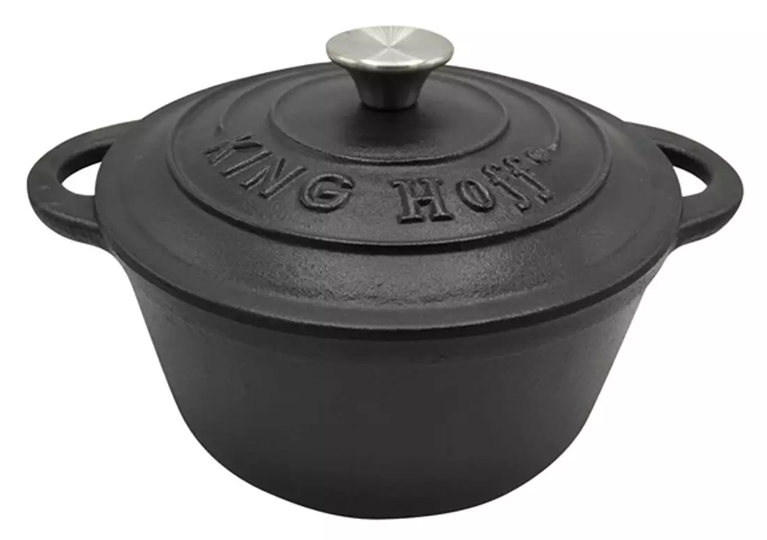 Oale si cratite - Oala din fonta 4 l neagra 24 cm (KH-1476)