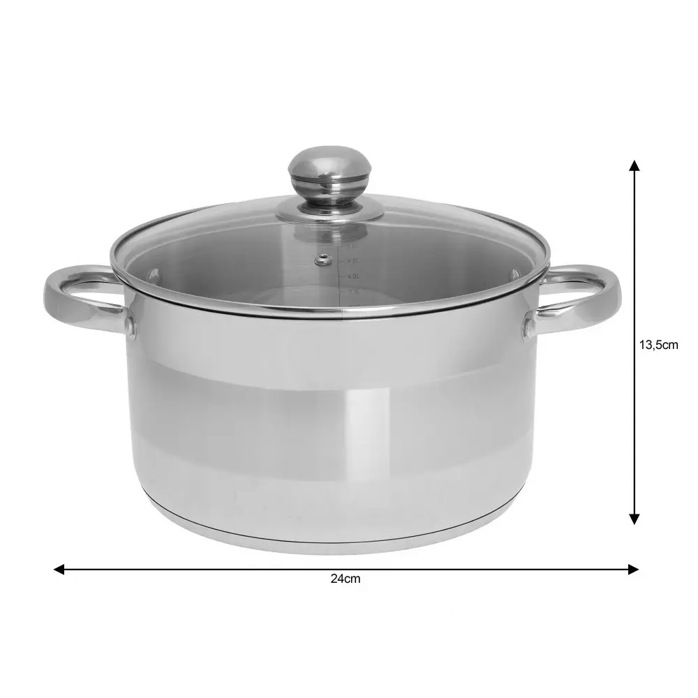Oala si capac din otel inoxidabil 6 L, 24 cm (KH-4331) [2]