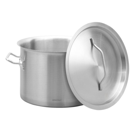 Casa - Oala inox 14L Ø30 cm cu capac metalic si baza inductie pentru uz casnic si profesional (KH-2022)