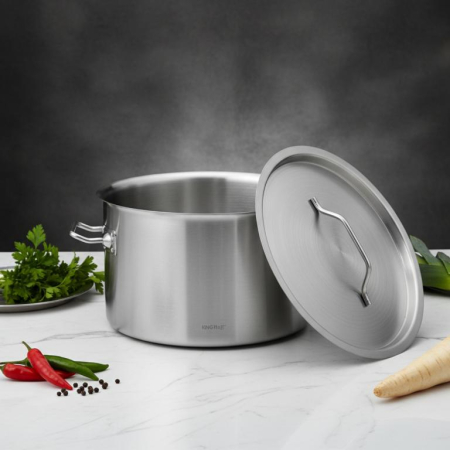 Oala inox 24L Ø36 cm cu capac metalic si baza inductie pentru uz profesional si casnic (KH-2024) [13]