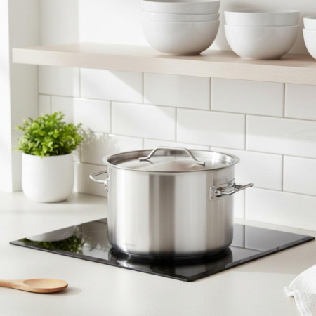 Oala inox 32L Ø40 cm cu capac metalic si baza inductie pentru uz profesional si casnic (KH-2026) [11]