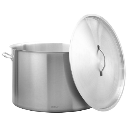 Vesela si servire - Oala inox 83L Ø55 cm cu capac metalic si baza inductie pentru uz profesional si catering (KH-2029)
