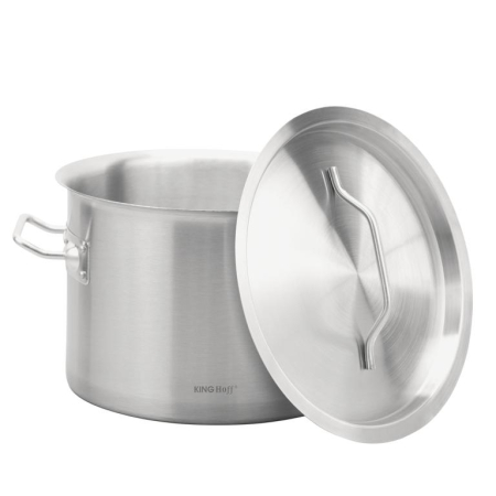 Oale si cratite - Oala inox 9L Ø25 cm cu capac metalic si baza inductie pentru uz casnic si profesional (KH-2021)