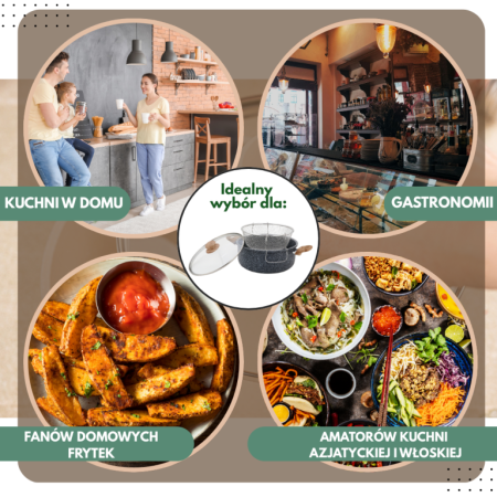 Oala pentru cartofi prajiti 24 cm 4 l cu invelis marmorat cos inox si capac (KH-1985) [9]