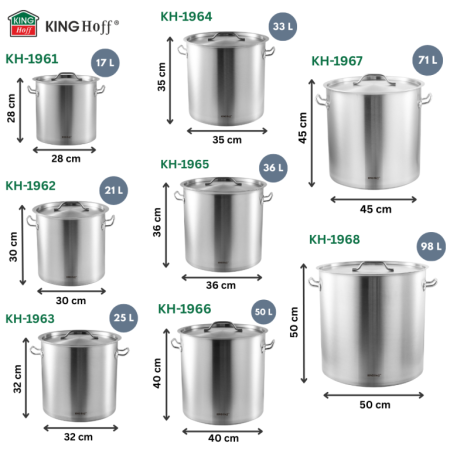 Oala pentru fierbere din otel inoxidabil, diametru 28 cm, capacitate 17 l (KH-1961) [7]
