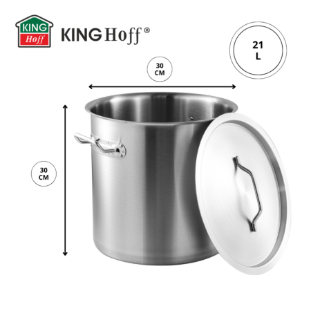 Oala pentru fierbere din otel inoxidabil, diametru 30 cm, capacitate 21 l (KH-1962) [2]