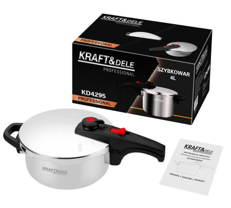 Oala sub presiune inox 4L 22 cm cu 7 sisteme de siguranta pentru gatit rapid (KD4295) [1]