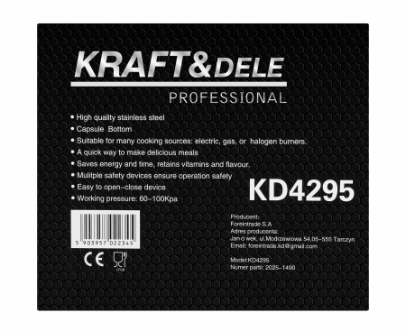 Oala sub presiune inox 4L 22 cm cu 7 sisteme de siguranta pentru gatit rapid (KD4295) [14]