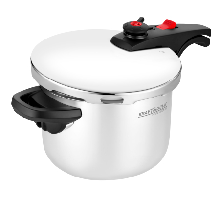 Oala sub presiune inox 6L 22 cm cu 7 sisteme de siguranta pentru gatit rapid (KD4296) [3]