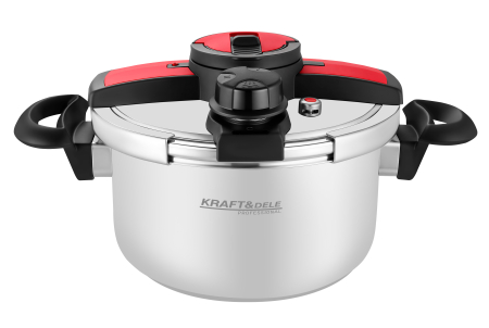 Oala sub presiune inox 6L 22 cm cu 7 sisteme de siguranta pentru gatit rapid (KD4298) [1]