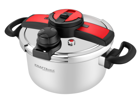 Oala sub presiune inox 6L 22 cm cu 7 sisteme de siguranta pentru gatit rapid (KD4298) [3]