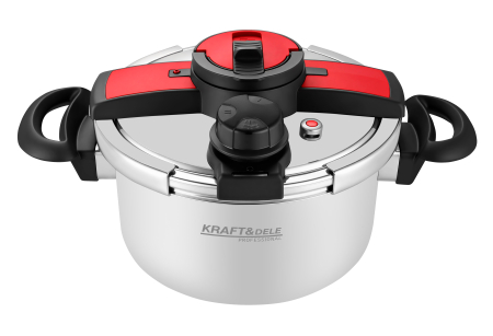 Oala sub presiune inox 6L 22 cm cu 7 sisteme de siguranta pentru gatit rapid (KD4298) [2]