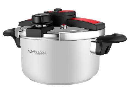 Oala sub presiune inox 6L 22 cm cu 7 sisteme de siguranta pentru gatit rapid (KD4298) [4]