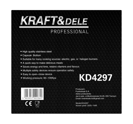 Oala sub presiune inox 8L 22 cm cu 7 sisteme de siguranta pentru gatit rapid (KD4297) [14]