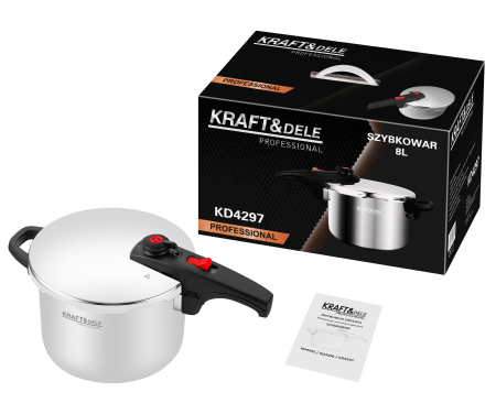 Oala sub presiune inox 8L 22 cm cu 7 sisteme de siguranta pentru gatit rapid (KD4297) [1]