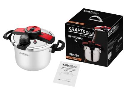 Oala sub presiune inox 8L 22 cm cu 7 sisteme de siguranta pentru gatit rapid (KD4299) [11]