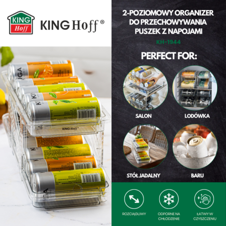 Organizator doze bauturi, dozator tip rulare gravitationala, doua niveluri, material transparent (KH-1944) [3]