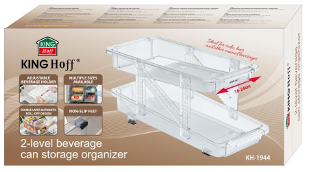 Organizator doze bauturi, dozator tip rulare gravitationala, doua niveluri, material transparent (KH-1944) [10]