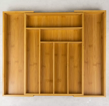 Organizator extensibil pentru sertar din bambus cu 8 compartimente (KH-1501) [3]