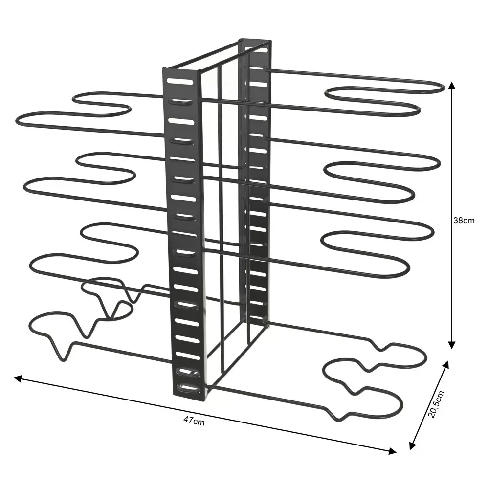 Depozitare si organizare - Organizator pentru capace tigai si oale reglabil negru (KH-1640)