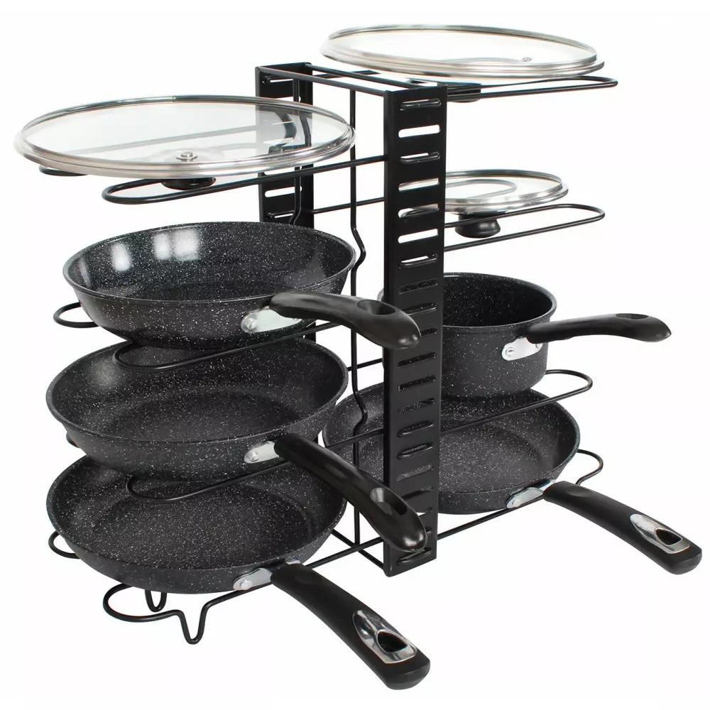 Organizator pentru capace tigai si oale reglabil negru (KH-1640) [6]