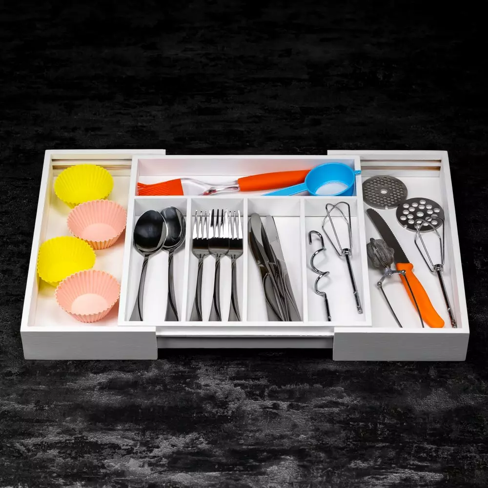 Organizator sertare bucatarie, bambus, culoare alb (KH-1746) [7]