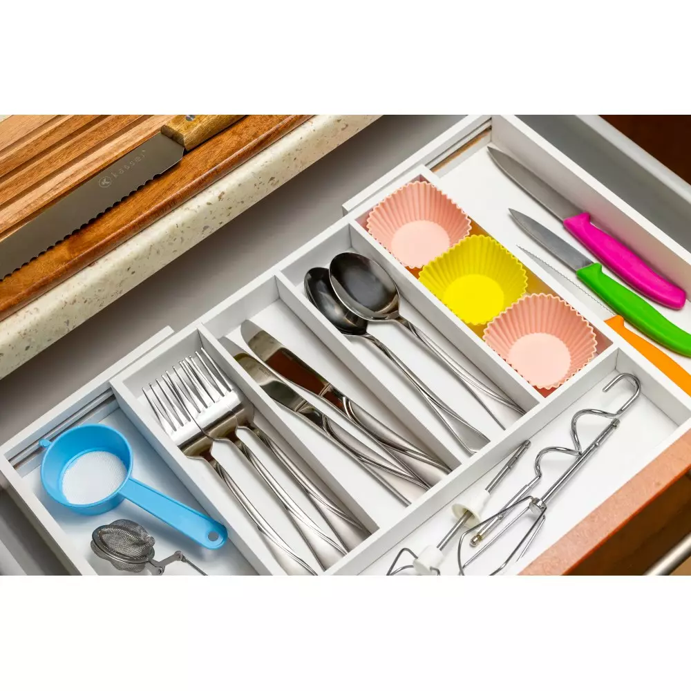 Organizator sertare bucatarie, bambus, culoare alb (KH-1746) [4]