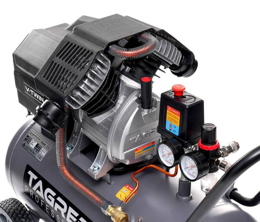 Compresor aer comprimat 50L 2 pistoane 10 bar + set 5 accesorii pneumatice + 2L ulei + cupla rapida (TA365+5PCSPNEUM+2X6093+TA0002) [11]