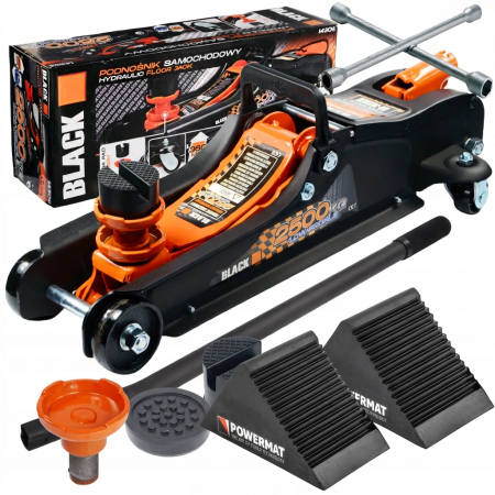 Scule Atelier Auto - Pachet cric hidraulic 2.5T + cheie cruce prezoane + set 2 pene blocare vehicul (14306-N+KD10532+PM-GKPK-133T)