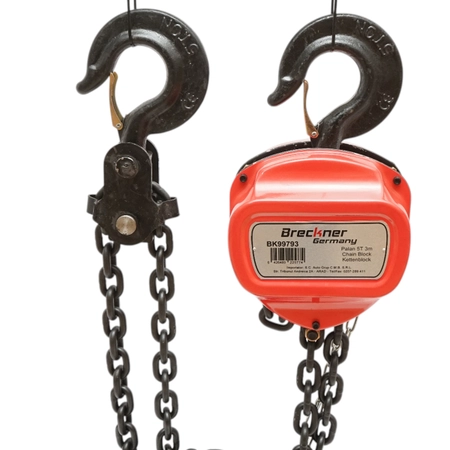 Palan manual cu lant 3m, sarcina maxima 5000kg, carlig cu siguranta 5T DISVE57 (BK99793) [1]