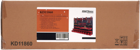 Panou metalic organizator scule 115x78cm, perforat, montare perete, cu suporturi si carlige (KD11860) [11]