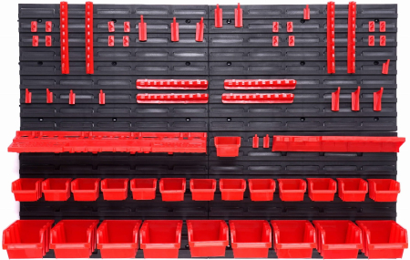 Altele - Panou metalic organizator scule 115x78cm, perforat, montare perete, cu suporturi si carlige (KD11860)