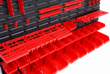 Panou metalic organizator scule 115x78cm, perforat, montare perete, cu suporturi si carlige (KD11860) [9]