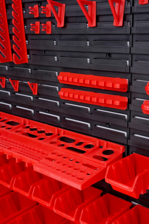 Panou metalic organizator scule 115x78cm, perforat, montare perete, cu suporturi si carlige (KD11860) [5]