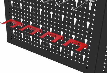 Panou metalic organizator scule 120x60 cm, perforat, montare perete, cu suporturi si carlige (KD11895) [10]