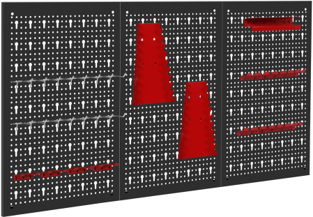Altele - Panou metalic organizator scule 120x60 cm, perforat, montare perete, cu suporturi si carlige (KD11895)